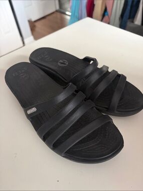 CROCS Black Multi-Strap Slide Sandals